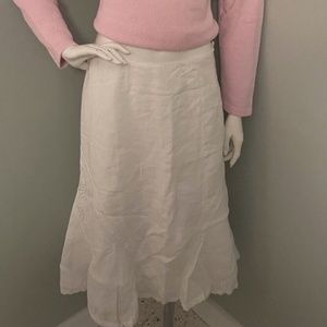 White midi skirt size 6